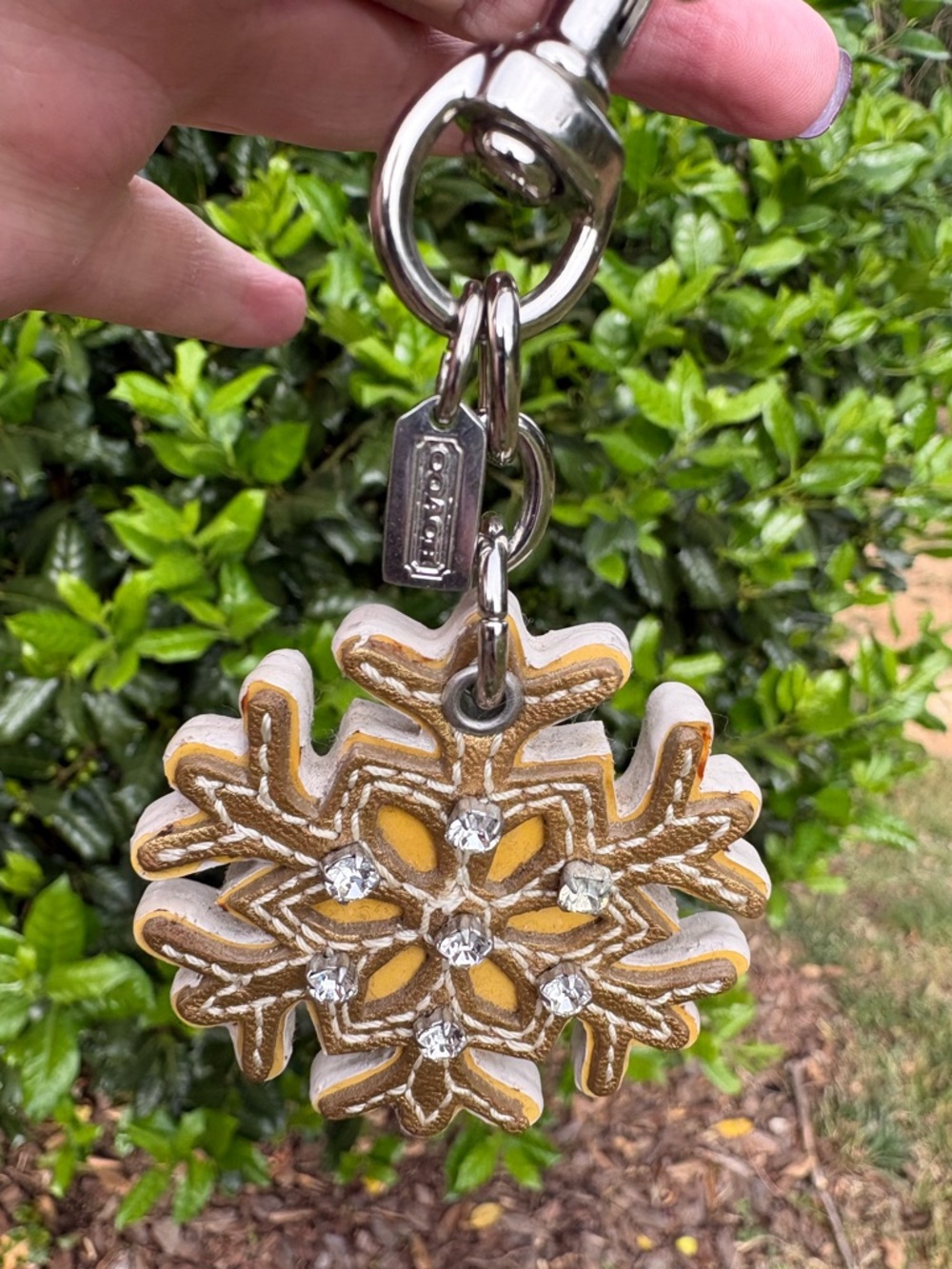 Coach rare Gold Snowflake With Rhinestones EUC - Picture 3 of 7